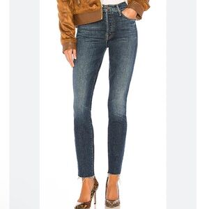 MOTHER The Stunner Fray Roasting Nuts Size 28 Skinny Jeans Preppy Designer Denim